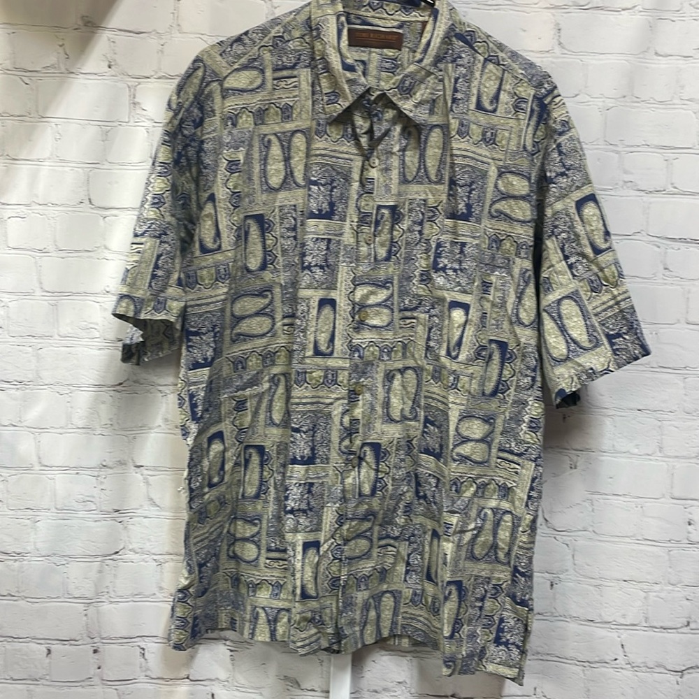 Tori Richard Honolulu Cotton Lawn paisley print button up XL shirt